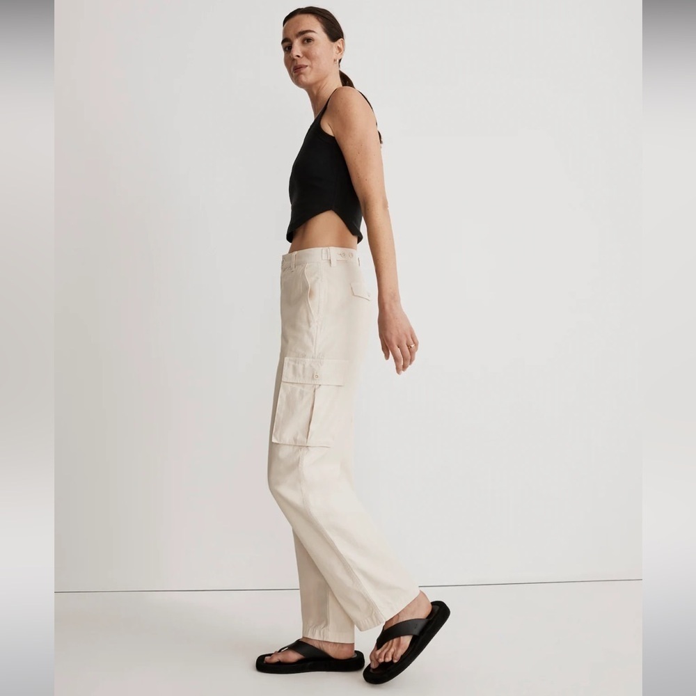 Madewell Garment-Dyed Low-Slung Straight Cargo Pants Size 24 - Picture 3 of 16